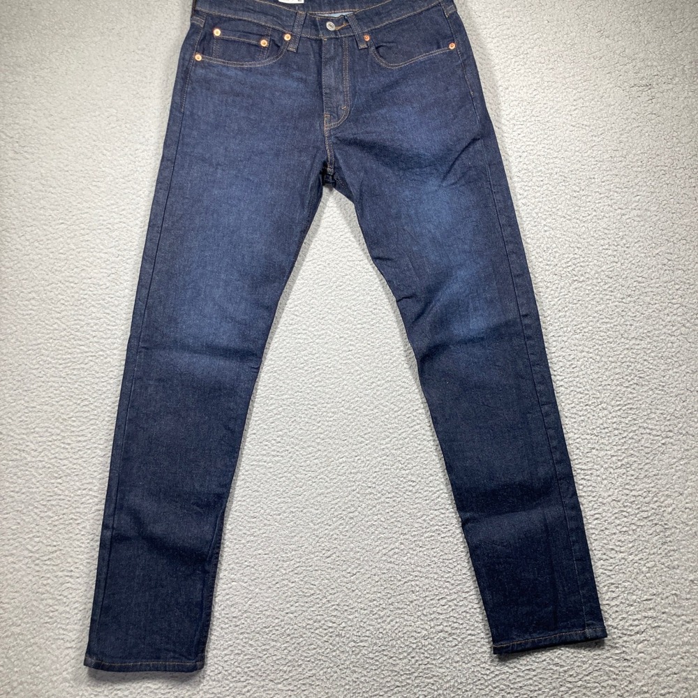 Levis 511 Slim Fit Mens 32x34 Dark Indigo Blue Stretch Denim Jeans NEW Irregular